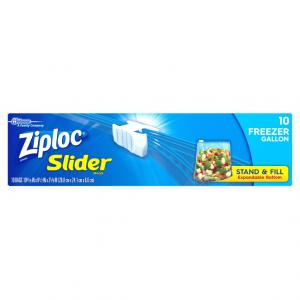 12 PACKS : Ziploc Easy Zipper Freezer Gallon 12-10 Count boxes