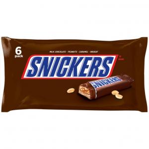 Snickers Chocolate Candy Bar Singles, 6 Count
