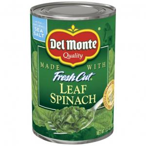 Del Monte Whole Leaf Spinach, 13.5-Ounce Cans (Pack of 12)