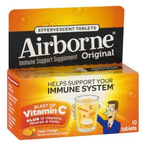 Airborne Effervescent Tablet Zesty Orange, 10 Each (72 Pack)