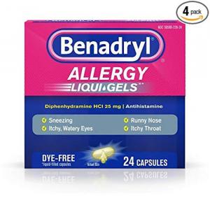 Benadryl Allergy Liqua-Gel Dye Free, 24 Count (4-6 Pack)