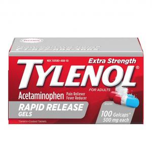 Tylenol Rapid Release Gelcap, 100 Count (8-6 Pack)