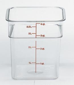 Cambro Container Square Plastic 4 Quart Clear (PACK OF 6)