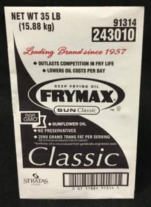 Frymax Classic Sunflower Frying Oil, Bulk Size Pack (35 Lb. Pack Of 1)