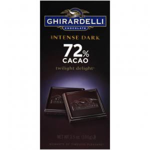 Ghirardelli Intense Dark Chocolate Bars - 72% Cacao (3.5 Oz, Pack Of 12)