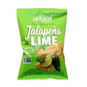 Late July Jalapeno Lime Clasico Tortilla Chips, 2 Ounce -- 24 per case.