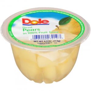 Dole Diced Pear In 100% Juice, Rich Source Of Vitamin C (4 Oz./Cup, 36 Per Case)