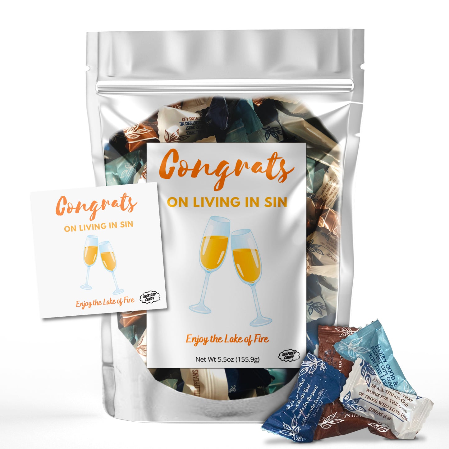 Congrats on Living in Sin! Individually Wrapped Butter Mints, 5.5oz Bag