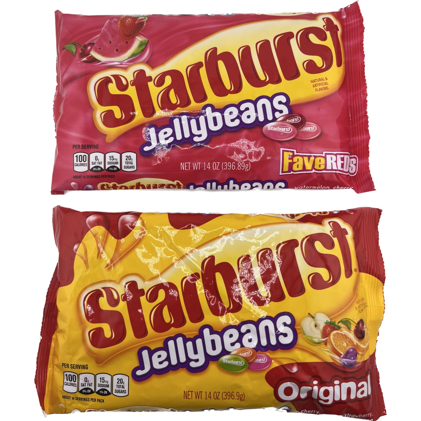 Starburst Jelly Beans Variety Pack- Includes 1 Bag of Starburst Favereds Jelly Beans and 1 Bag of Starburst Regular Jellybeans Candy. Easter Jelly Beans Set by Inspired Candy.