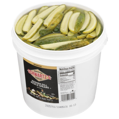 Schwartz's Kosher Quarter Cut Pickle Spear Bulk, 1 x 2 GA Case - Condiments & Sauces