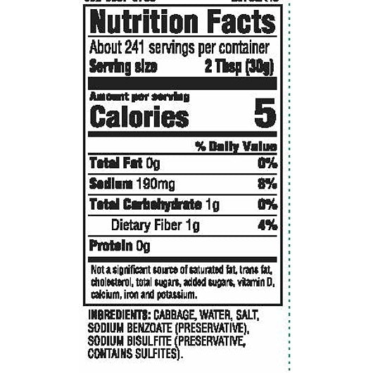 Schwartz Never Cooked Unpasteurized Kraut, 1 x 2 GA Case - DOT product image 6