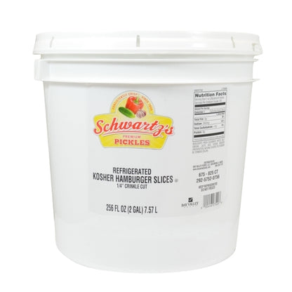 Bay Valley Foods Kosher 675 To 825 Count .25 Inch Crinkle Cut Pickle Slice Bulk, 1 x 2 GA Case - Condiments & Sauces