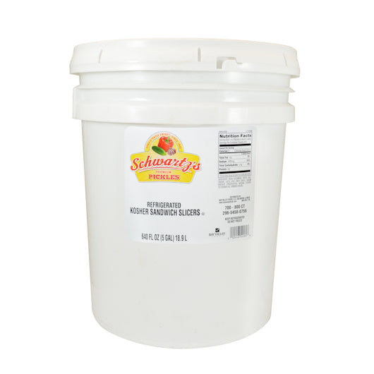 Bay Valley Foods Kosher Crinkle Cut Lengthwise Pickle Slice Bulk, 1 x 5 GA Case - Condiments & Sauces