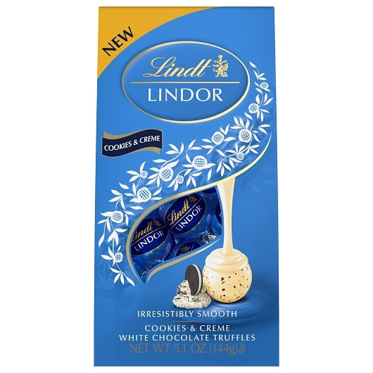 Lindt Cookies and Creme White Chocolate Candy Truffles, 6 x 5.1 oz Case - Candy & Confections