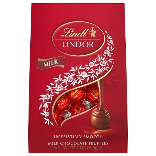 Lindt Lindor Milk Chocolate Candy Truffles, 6 x 12.7 oz Case - Candy & Confections