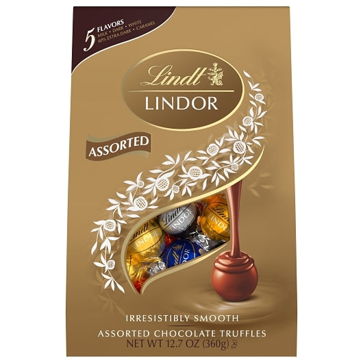 Lindt Lindor Assorted Chocolate Candy Truffles, 6 x 12.7 oz Case - Candy & Confections