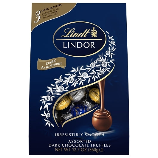 Lindt Lindor Assorted Dark Chocolate Candy Truffles, 6 x 12.7 oz Case - Candy & Confections