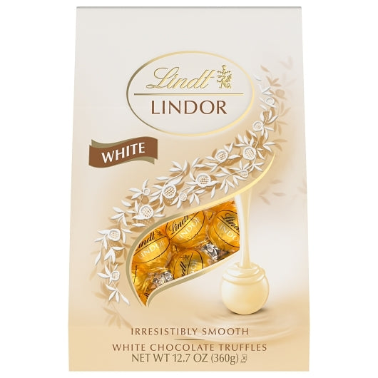 Lindt Lindor White Chocolate Candy Truffles, 6 x 12.7 oz Case - Candy & Confections