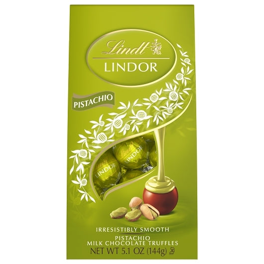 Lindt Pistachio Milk Chocolate Candy Truffles Bag, 6 x 5.1 oz Case - Candy & Confections