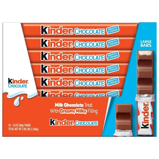 Kinder Maxi T4X16X6 Multi - Milk Chocolate Bar, 6 x 16 x 2.97 oz Case - Candy & Confections
