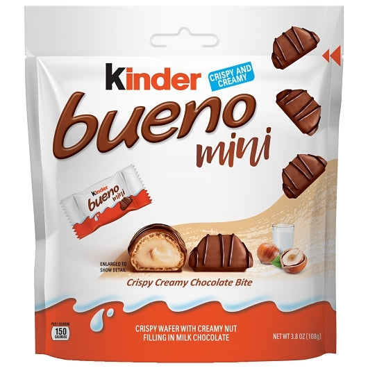 Kinder Bueno Bites Mini Crispy Creamy Chocolate Bite, 6 x 3.8 oz Case - Candy & Confections