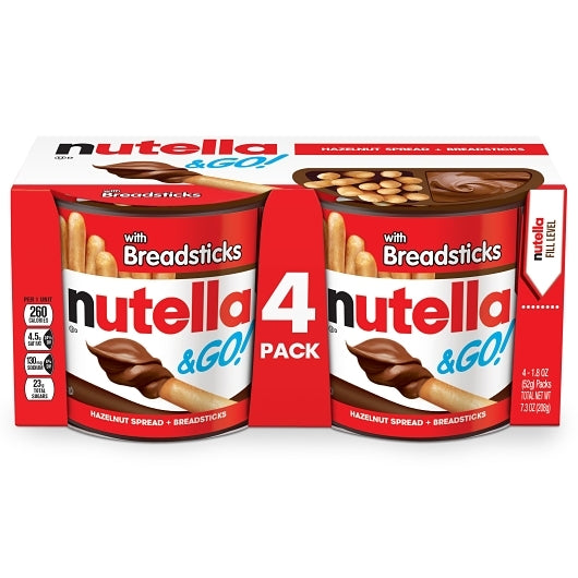 Nutella & Go! Hazelnut Spread with Breadsticks, 24 x 1.8 oz Case - Breads, Rolls & Buns