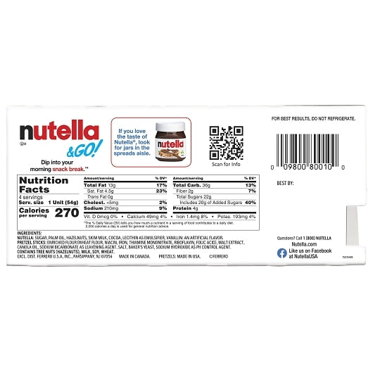 Nutella & Go Hazelnut Spread With Pretzels, 6 x 7.6 oz Case - DOT product image 8