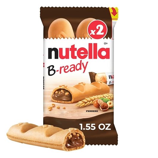 Nutella B-Ready T2X16X4, Crispy Wafer Filled With Nutella Hazelnut Spread, 4 x 16 x 1.55 oz Case - Bakery & Desserts