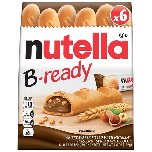 Nutella B-Ready Wafer, 16 x 4.6 oz Case - Bakery & Desserts