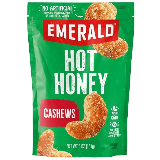 Emerald Hot Honey Cashews Resealable, 6 x 5 oz Case - Pantry Ingredients