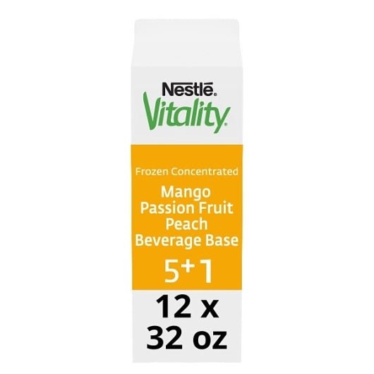 Vitality Mango Passion Fruit Peach Quencher Frozen Concentrate, 12 x 32 fl oz Case - Frozen Fruit