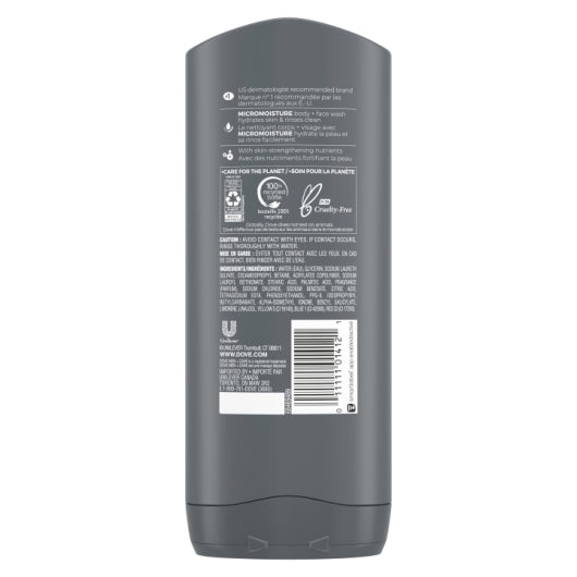 Uniliver Dove Mens Men+Care Clean Body And Face Wash, 6 x 13.5 fl oz Case - Alternate product angle or state