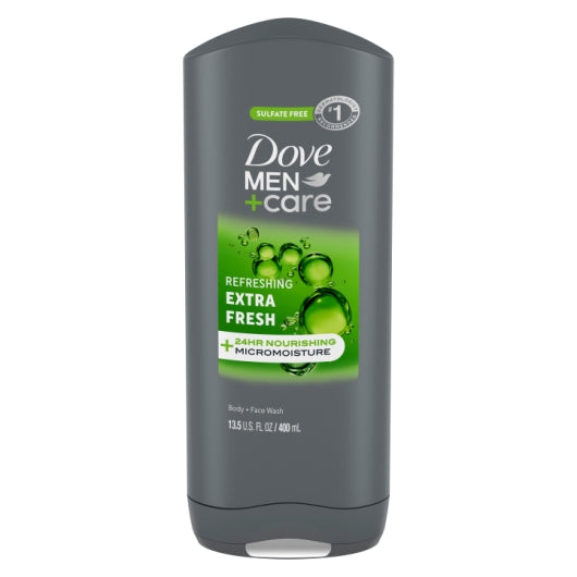 Dove Men+Care Extra Fresh Body And Face Wash, 6 x 13.5 fl oz Case - Health & Personal Care
