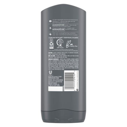 Uniliver Dove Mens Men+Care Aqua Body And Face Wash, 6 x 13.5 fl oz Case - Alternate product angle or state