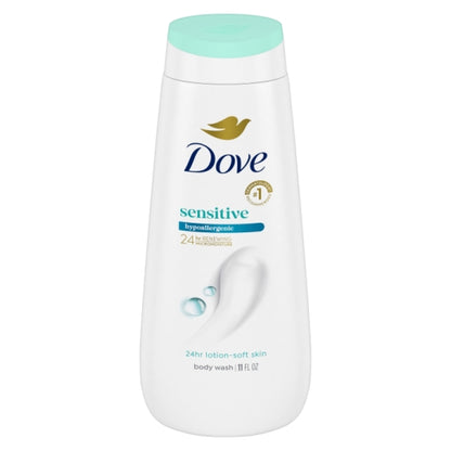 Dove Sensitive Skin Body Wash, 6 x 11 fl oz Case - Front/center packaged product image