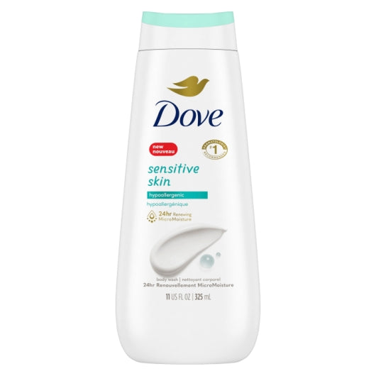 Dove Sensitive Skin Body Wash, 6 x 11 fl oz Case - Front/center packaged product image