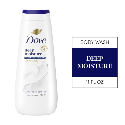 Dove Deep Moisture Body Wash, 6 x 11 oz Case - Nutrition facts label