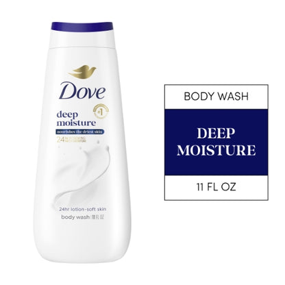 Dove Deep Moisture Body Wash, 6 x 11 oz Case - Nutrition facts label