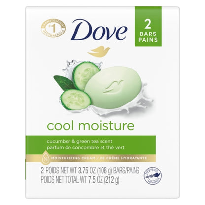Dove Bar Soap Go Fresh Cool Moisture, 24 x 7.5 oz Case - Front/center packaged product image