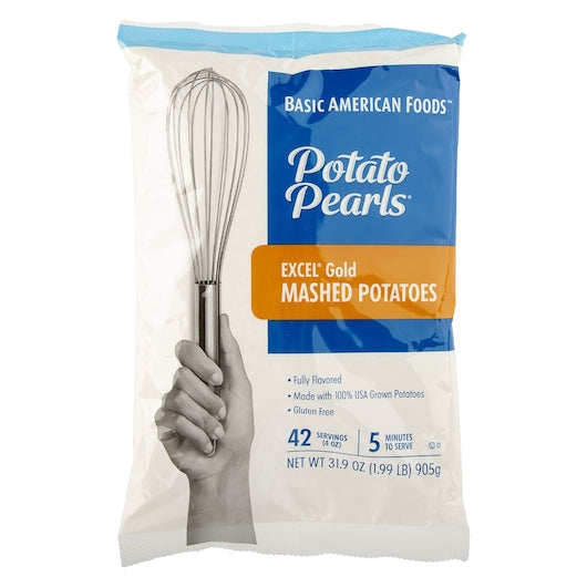 BAF Potato Pearls Excel Gold Mashed, 8 x 31.9 oz Case - Prepared Foods