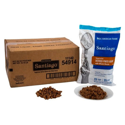 BAF Santiago Vegetarian Refried Pinto Beans, 6 x 27.09 oz Case - DOT product image 6