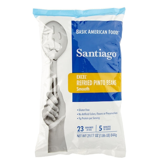 Santiago Smooth Refried Beans, 6 x 29.77 oz Case - Prepared Foods