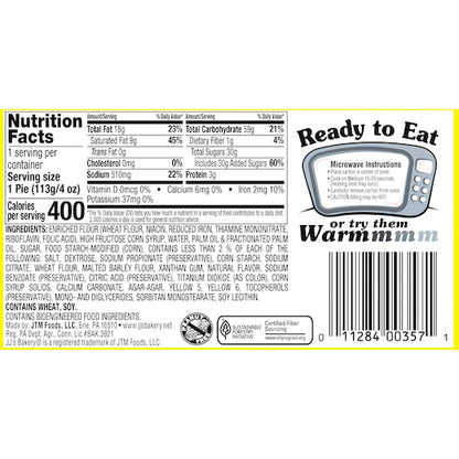 JJ's Bakery LEMON CREAM PIE SHRINK WRAP, 4 x 12 x 4 oz Case - DOT product image 2