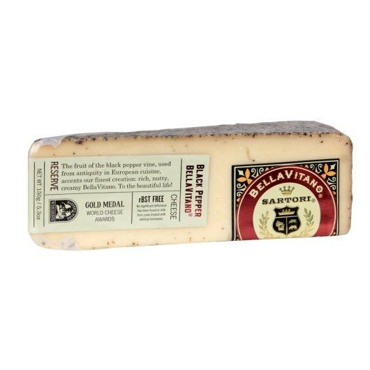 Sartori Black Pepper Bellavitano Cheese, 12 x 5.3 oz Case - Cheese & Dairy