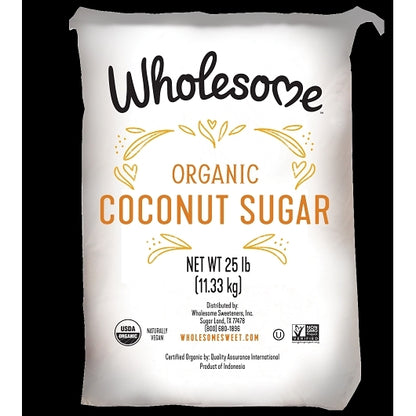 Wholesome Sweetener Organic Sugar Coconut Palm, 1 x 25 lb Case - Pantry Ingredients