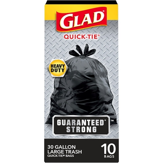Glad TRASH QUICK TIE 30 GALLON, 12 x 10 ct Case - DOT product image 4