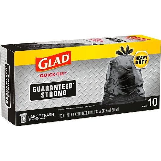 Glad TRASH QUICK TIE 30 GALLON, 12 x 10 ct Case - DOT product image 6