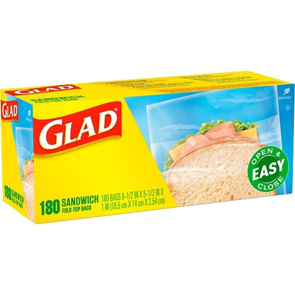 Glad FOLD TOP SANDWICH FOOD STORAGE, 12 x 180 ct Case - DOT product image 5