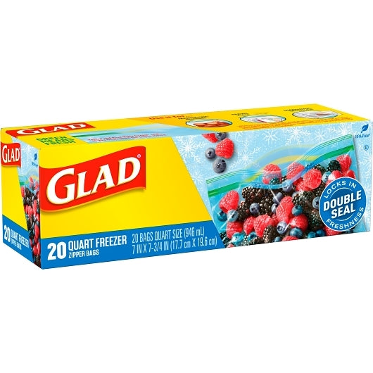 Glad BAGS FREEZER ZIPPER QUART, 12 x 20 ct Case - DOT product image 5
