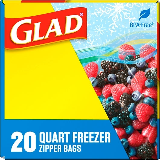 Glad BAGS FREEZER ZIPPER QUART, 12 x 20 ct Case - DOT product image 6